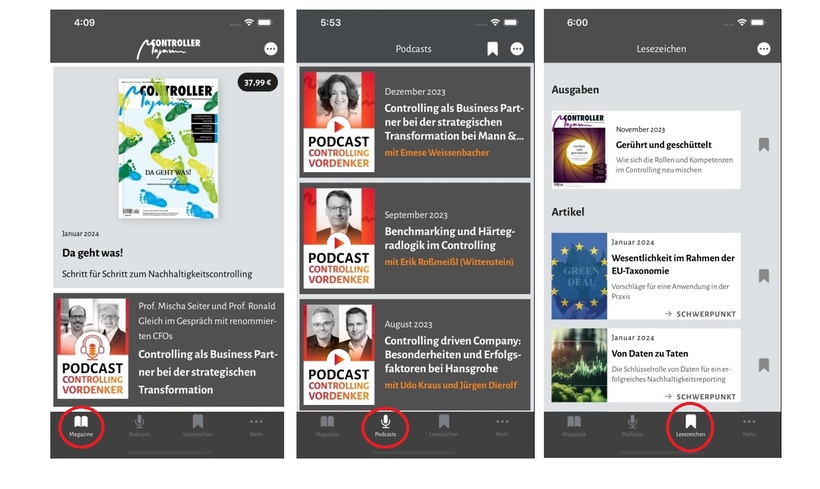 Und die gleiche Systematik finden Sie auch auf dem Smartphone.