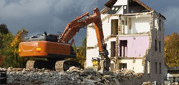 Abriss Haus Gebäude Bagger