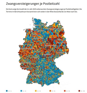 Agetra Jahresbericht Zwangsversteigerungen Deutschlandkarte