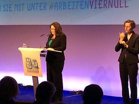 Andrea Nahles beim Auftakt zu Arbeiten 4.0