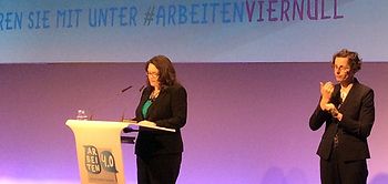 Andrea Nahles beim Auftakt zu Arbeiten 4.0