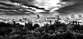 Wien schwarz-weiß Stadtansicht Prater