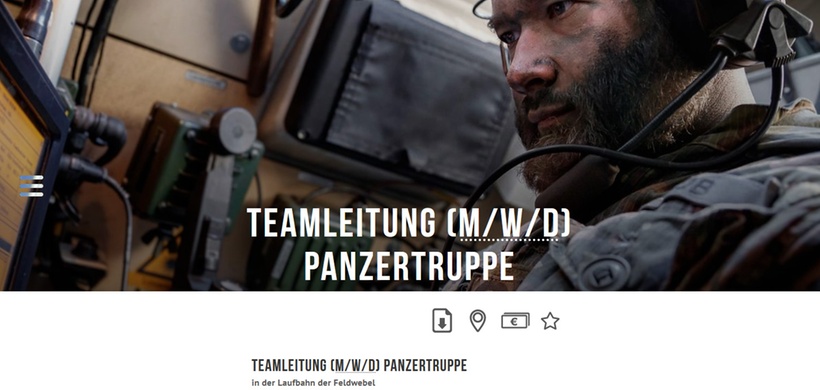 Anzeigenbeispiel:  Bundeswehr