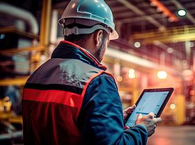 Arbeiter in moderner Fabrik