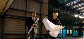 Architekt Ingenieur Mann Frau Baustelle Bauplan