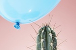 Ballon blau Kaktus Inflation