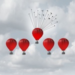 Ballons rot Abheben fliegen Flügel
