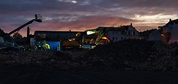 Baustelle Nacht Nachtschicht Nachtarbeit