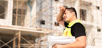 Baustelle Wohnungsbau Bauarbeiter Bauhelm Bau