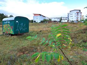 Bauwagen Neubaugebiet Grundstück