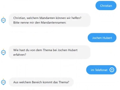 Beispiel Chatverlauf DONNA