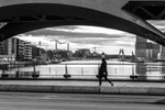 Berlin Brücke Spree schwarz-weiß