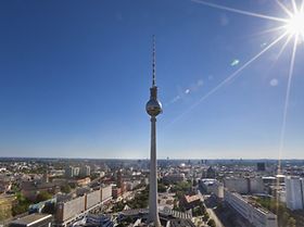Berlin Panorama Häuser Dächer Alex