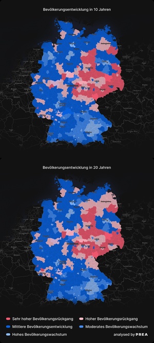 Bevölkerungsentwicklung in 10 und 20 Jahren