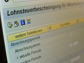 Bildschirmausschnitt mit Text "Lohnsteuerbescheinigung"