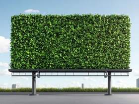 Billboard Werbetafel Stadt grün Pflanzen