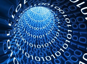 Binärzahlen die wie ein Tunnel angeordnet sind