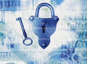 Binärzahlen mit Schlüssel und Schloss