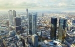 Blick auf Frankfurt mit Hochhäusern