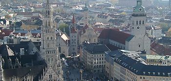 Blick von oben auf München Innenstadt