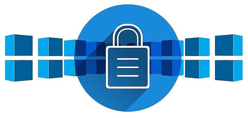 blockchain-Blöcke mit Schloss in der Mitte_pixabay