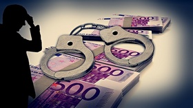 Bußgeld - Handschellen, Geldscheine, Silhouette - pixabay