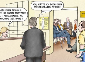 Cartoon Wartezimmer
