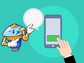 Chatbot antwortet auf Frage in Smartphone
