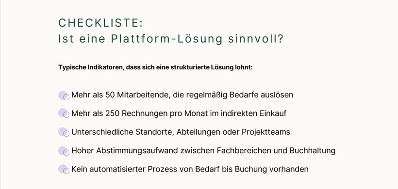 Checkliste: Ist eine Plattform-Lösung sinnvoll?