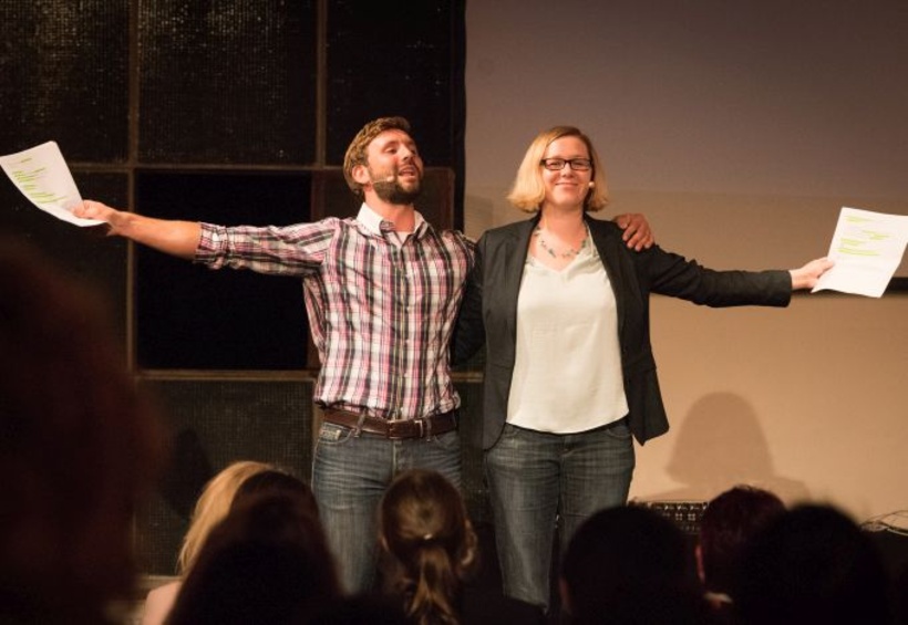 Gewinner Florian Conradi und Finalistin Christiane Schwarzer