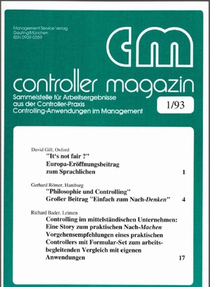 Controller Magazin Ausgabe 01/1993 | Controller Magazin
