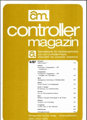Controller Magazin Ausgabe 4/1987 | Controller Magazin
