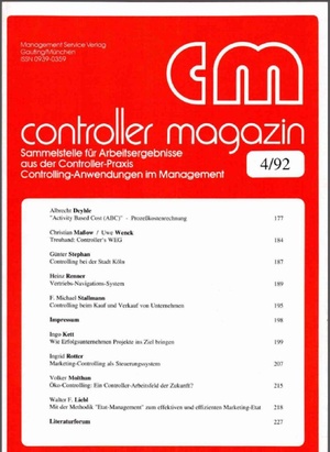Controller Magazin Ausgabe 04/1992 | Controller Magazin