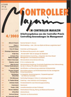 Controller Magazin Ausgabe 4/2003 | Controller Magazin
