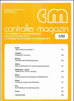 Controller Magazin Ausgabe 5/1988 | Controller Magazin