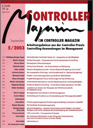 Controller Magazin Ausgabe 5/2003 | Controller Magazin