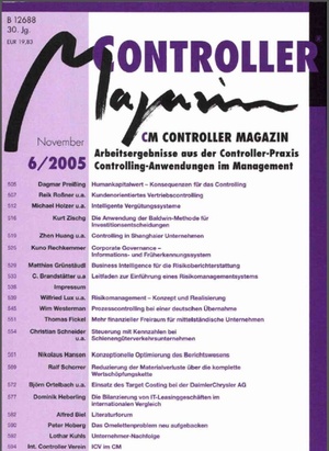 Controller Magazin Ausgabe 6/2005 | Controller Magazin