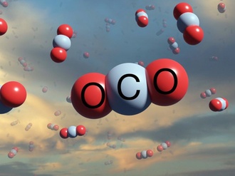 CO2 Atome schwebend