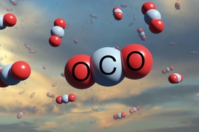 CO2 Atome schwebend