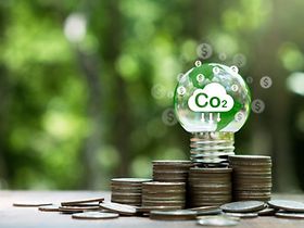 CO2 Glühbirne Geld Münzen Kosten