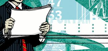 Comic Cartoon Mann mit Nadelstreifen