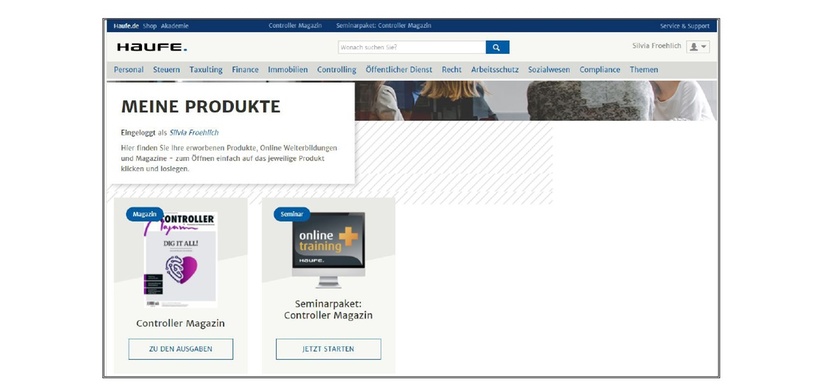 Anmeldung zum Controller Magazin auf Haufe.de