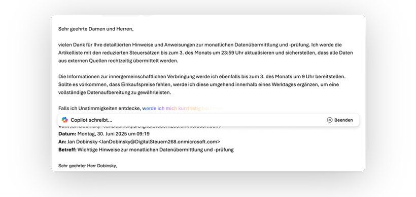 Copilot in MS Outlook