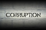 Corruption Graffiti an Wand