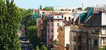 Dächer Häuser Stadt Bäume Mehrfamilienhäuser