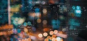 Datenpunkte auf verschwommenem Hintergrund
