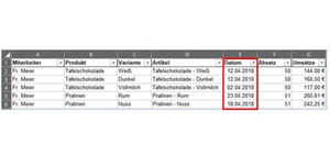 Beträge nach Datum summieren mit Hilfe einer Excel-Formel 