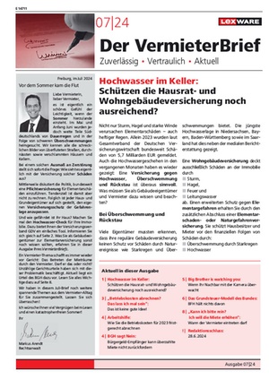 Der Vermieterbrief mit den Vermieterthemen Juli 2024 | VermieterBrief