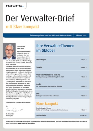 Der Verwalterbrief mit den Verwalterthemen im Oktober 2024 | Verwalter-Brief