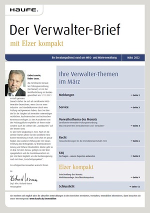 Der Verwalterbrief mit den Verwalterthemen im März 2022 | Verwalter-Brief